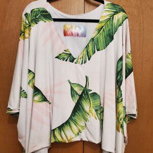 Fringe + Co. Tropical Print Tunic Caftan Top